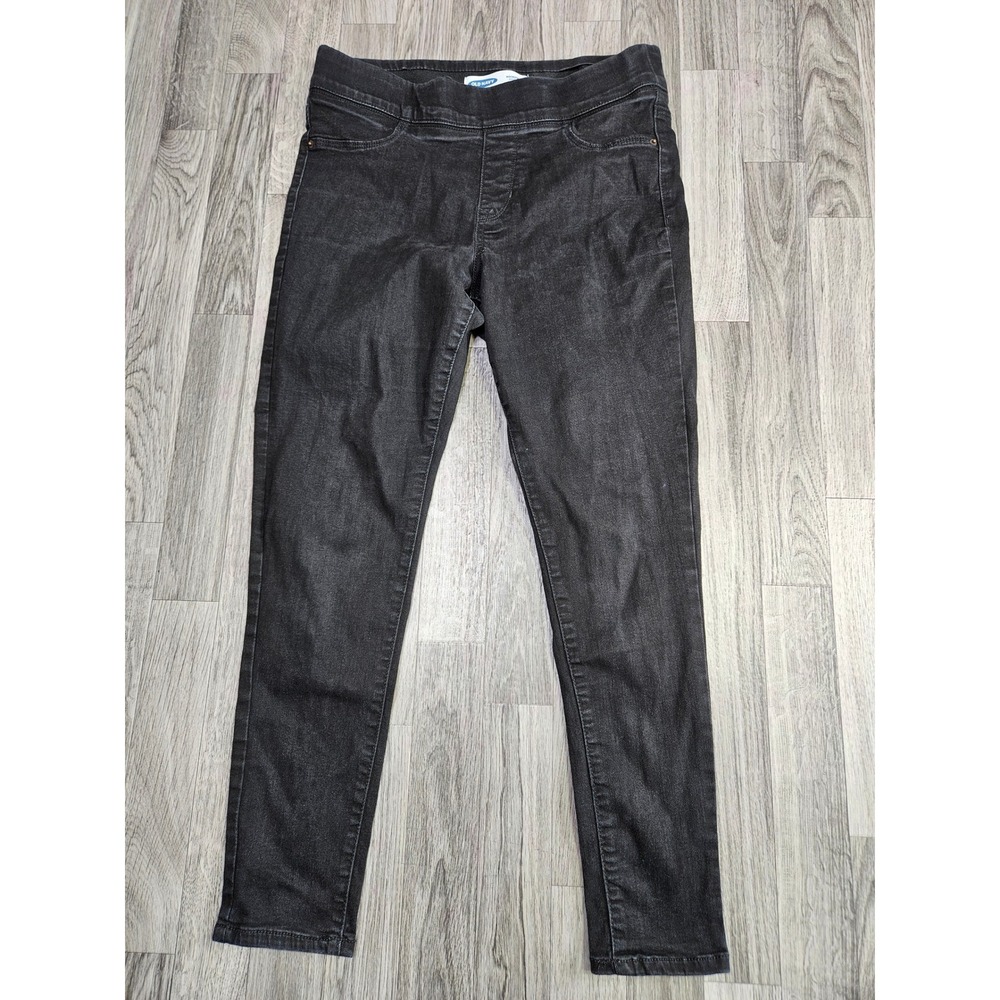 Old Navy Rockstar Jeggings Women 12 Short Black Pull On Skinny Pants Denim